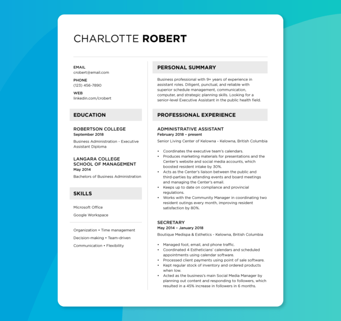 Sample Basic Resume Template